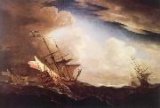 Monamy, Peter, English ships beating to windward in a gale